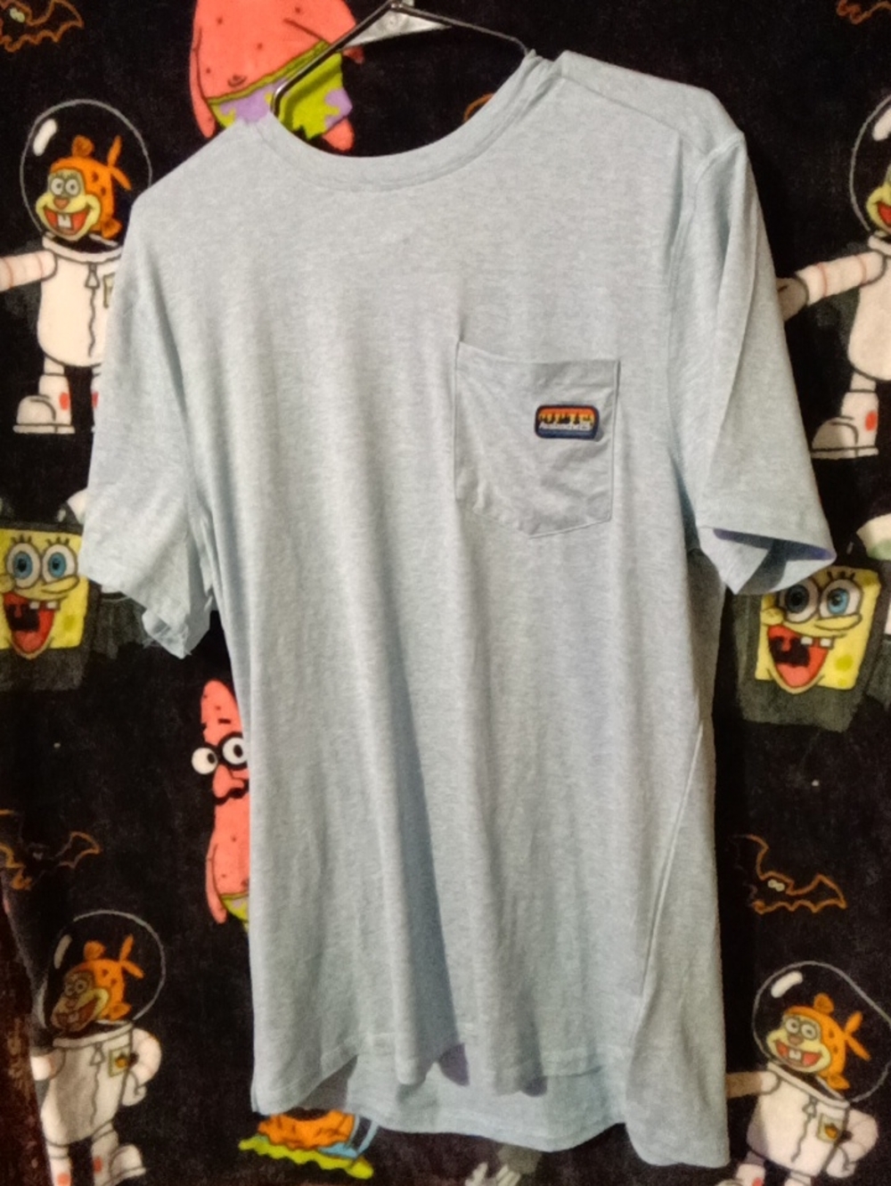 Avalanche Light Blue Short Sleeve Pocket Tee with Logo Patch